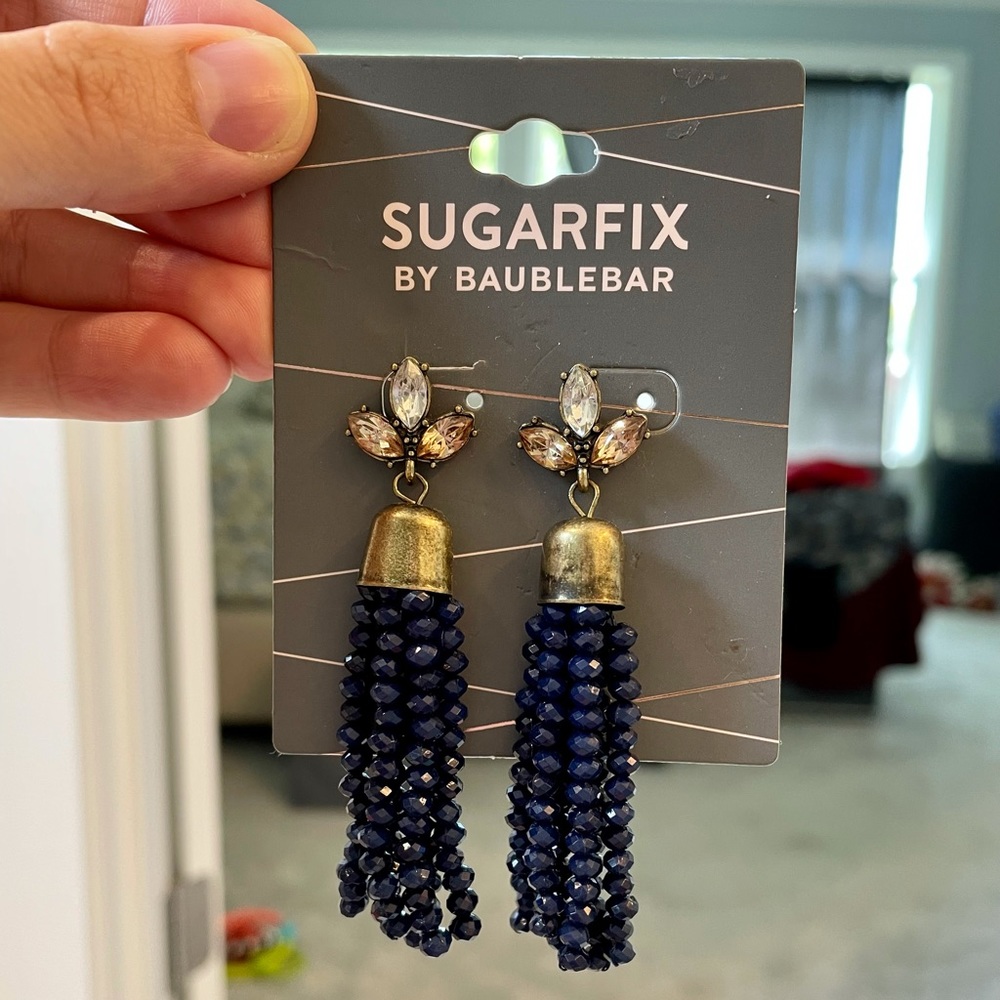 Baublebar navy and gold earrings